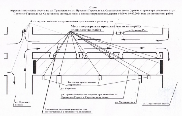 Завтра, 19 июля, в городе Балаково будет перекрыт участок дороги по улице Трнавской